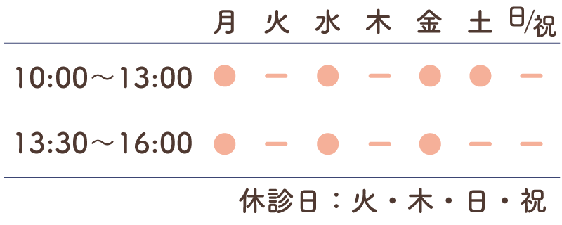 診療時間カレンダー